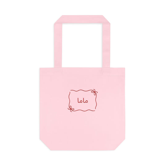 Mama Arabic Embroidery Cotton Tote Bag